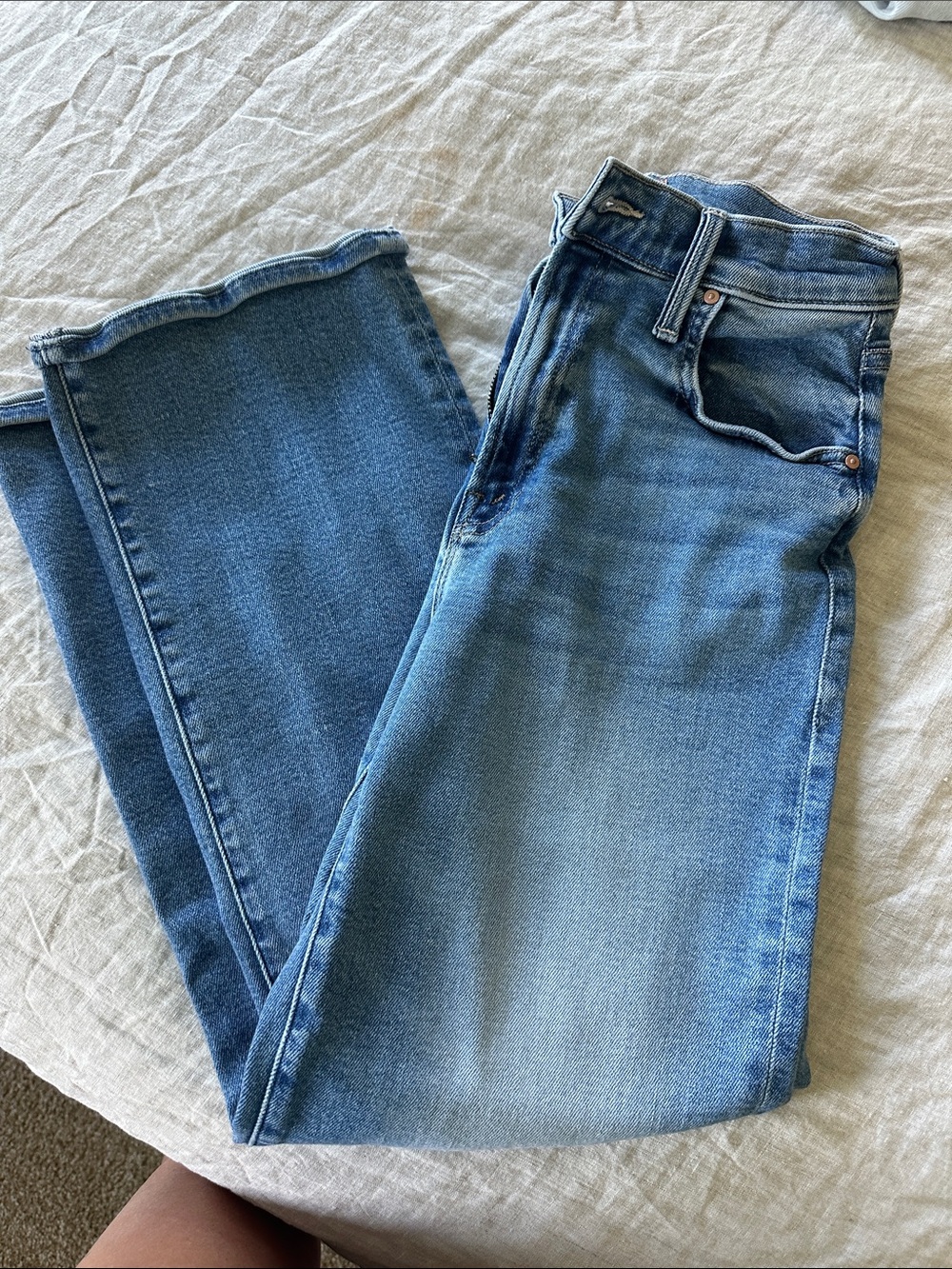 MOTHER Light Blue Straight-Leg Jeans